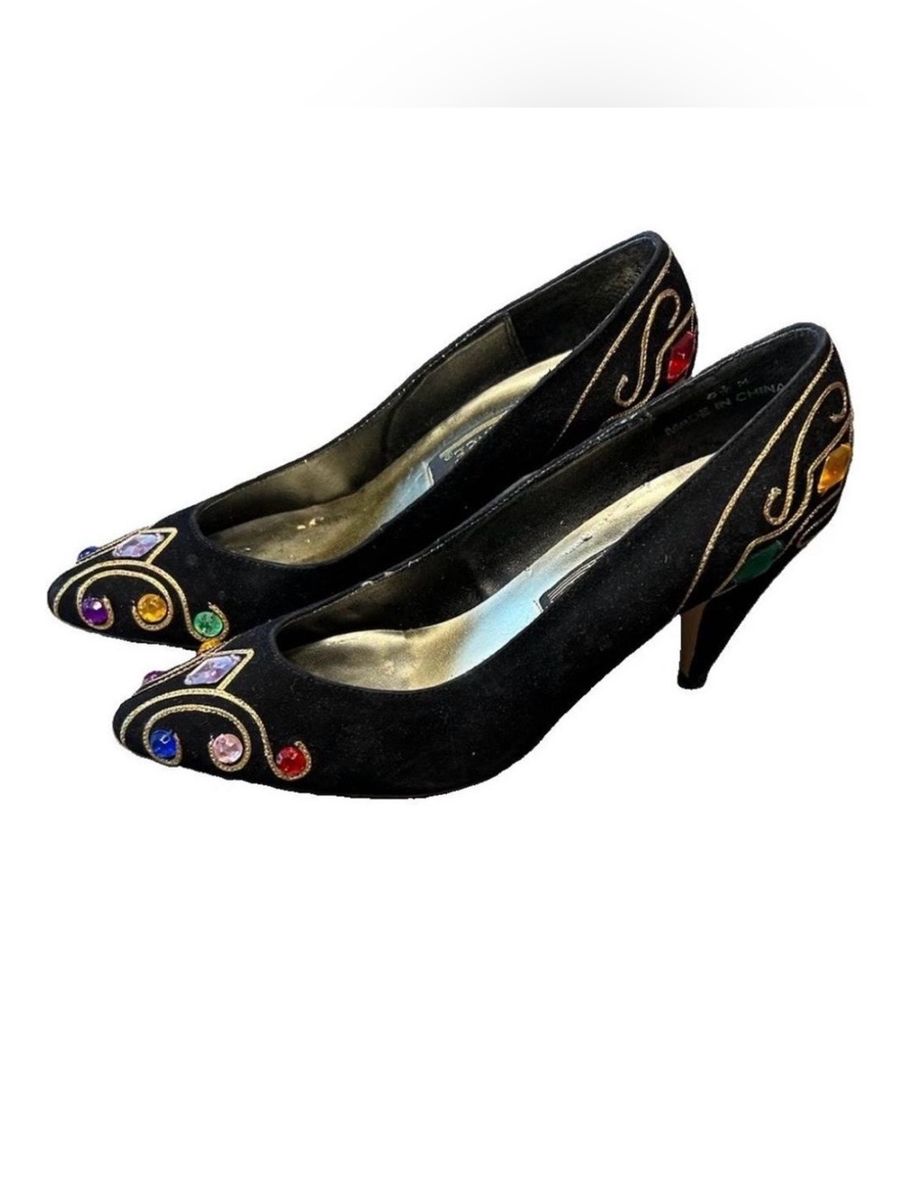 Vintage Whimsigoth J Renee Jeweled Pumps (Size 6-6.5)